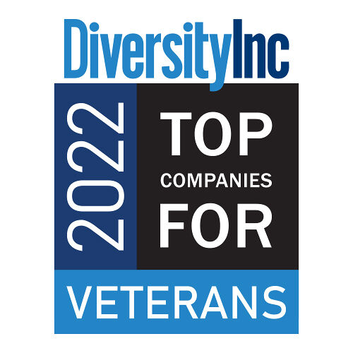 DiversityInc Top Companies for Veterans award badge.