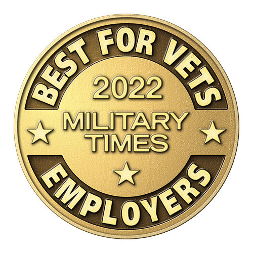 No. 1 telecommunications company in 'Military Times’ 2022 'Best for Vets' logo.